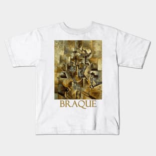 Violin and Candlestick (1910) by Georges Braque Kids T-Shirt